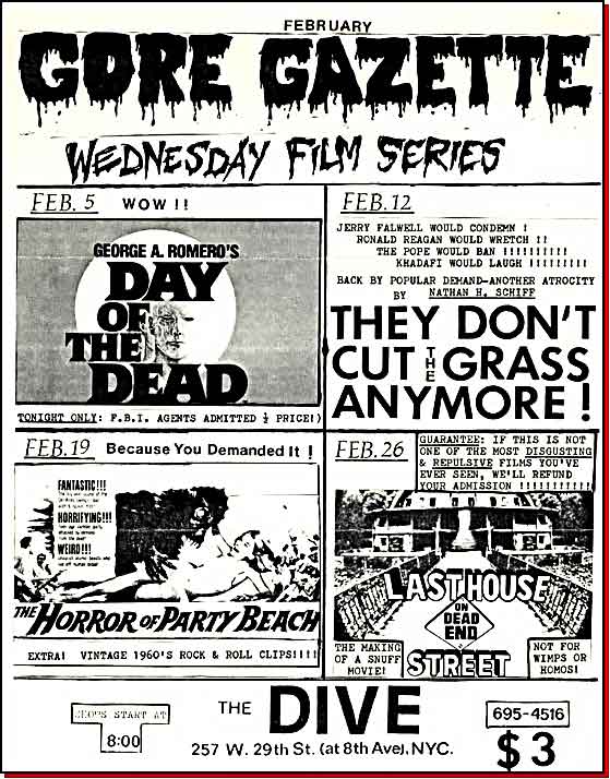 Gore Gazette Wednesday Film Series