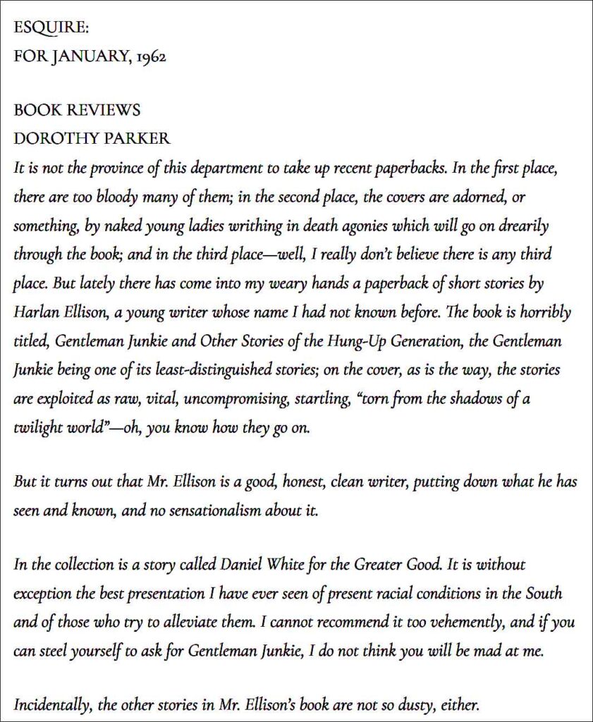 dorothy-parker-review-of-harlan-ellison